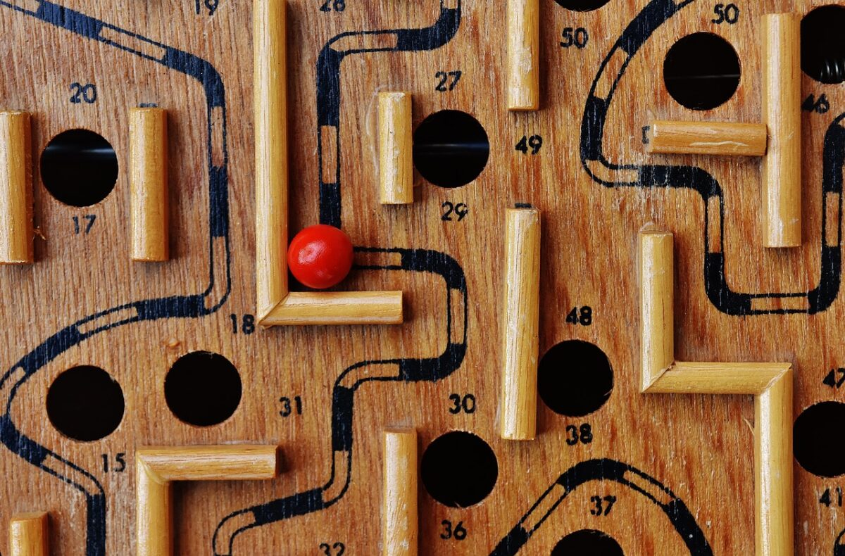 Labyrinth wooden game