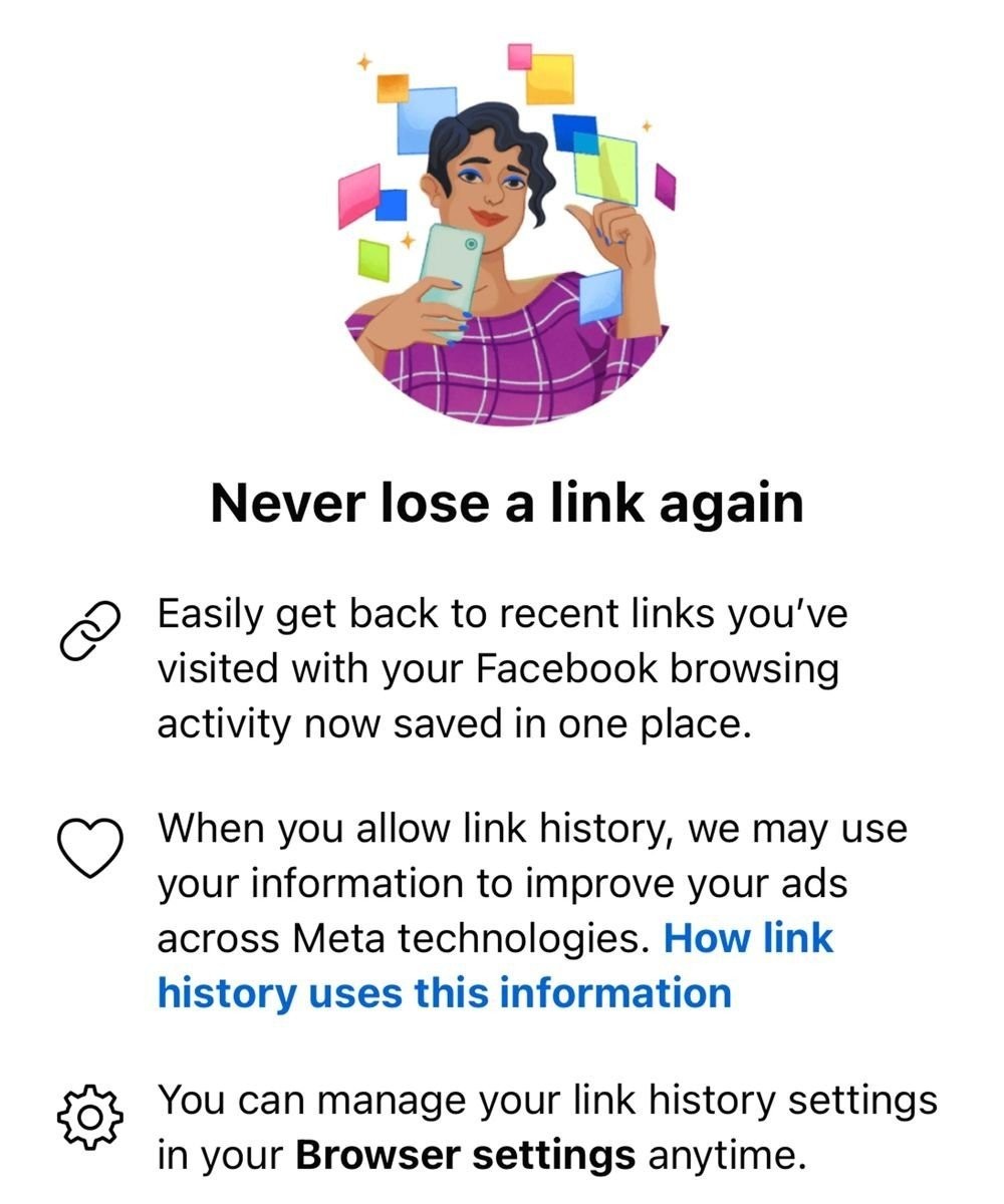 facebook Link History