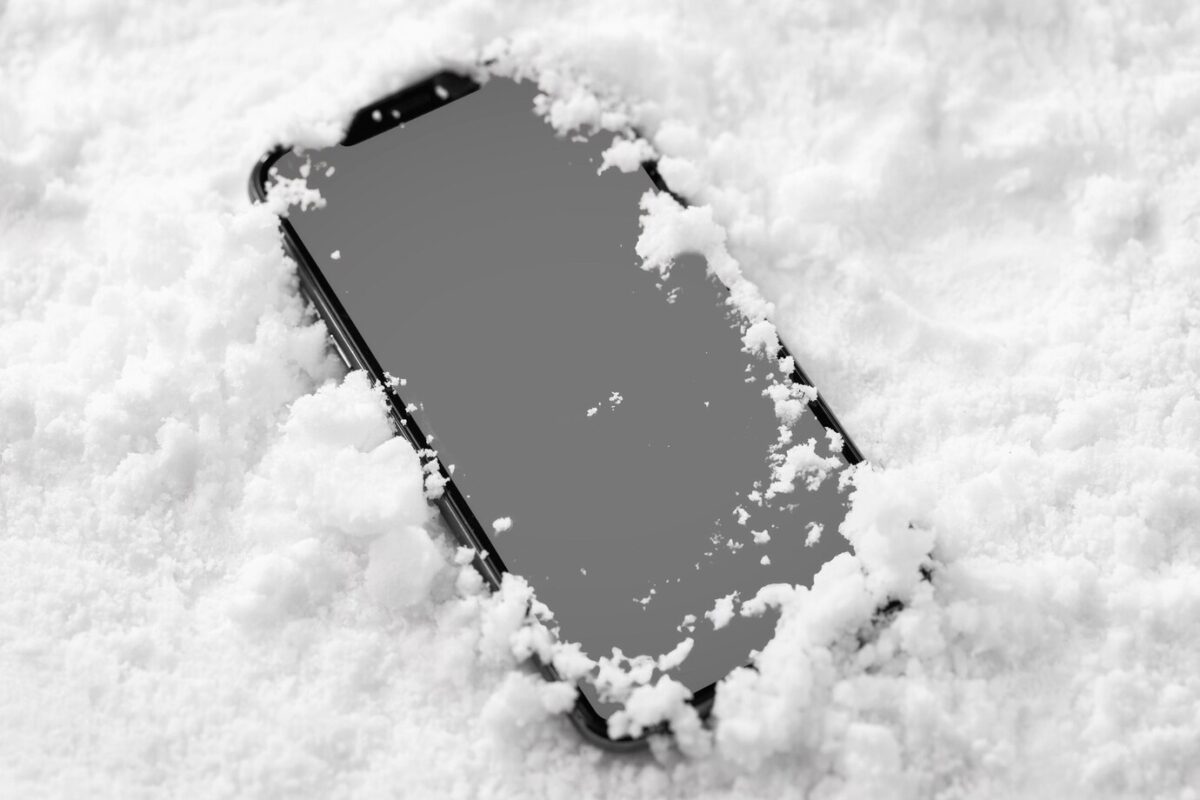 Smartphone κρύο χιόνι