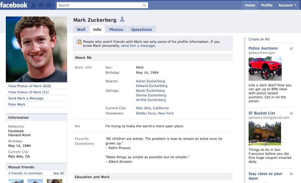 old facebook