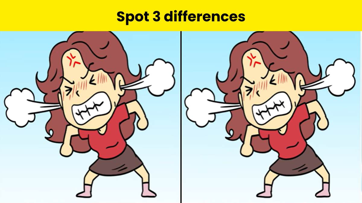 Τεστ παρατηρητικότητας, διαφορές, νευριασμένη γυναίκα