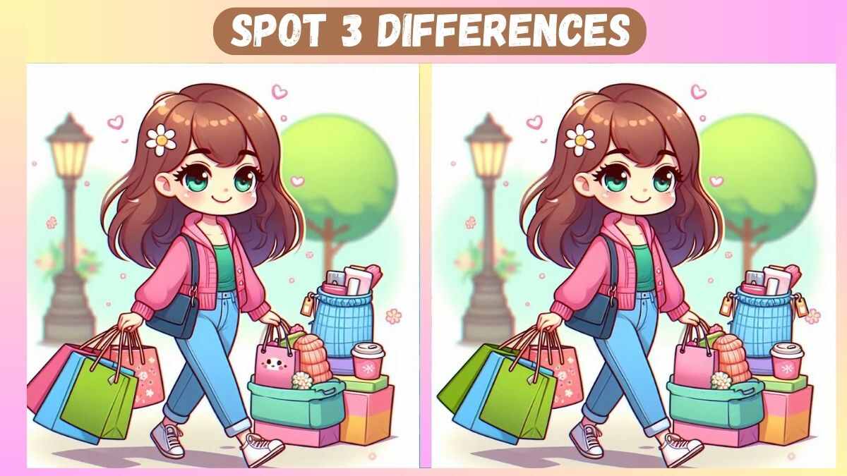 τεστ παρατηρητικότητας «Βρες τις διαφορές» κορίτσι ψώνια