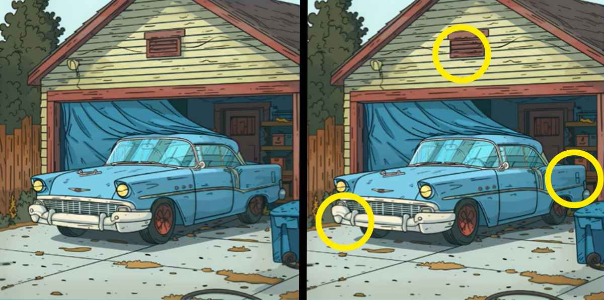 Τεστ παρατηρητικότητας, διαφορές , Αυτοκίνητο λύση