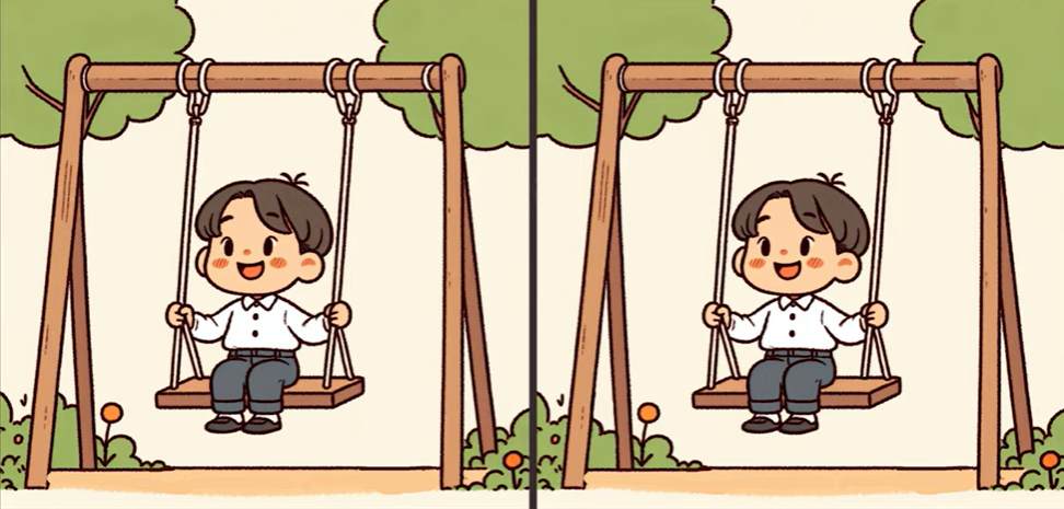 Τεστ παρατηρητικότητας, διαφορές, αγόρι, κούνια