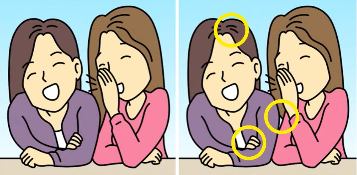 Τεστ παρατηρητικότητας, διαφορές, κορίτσια λύση