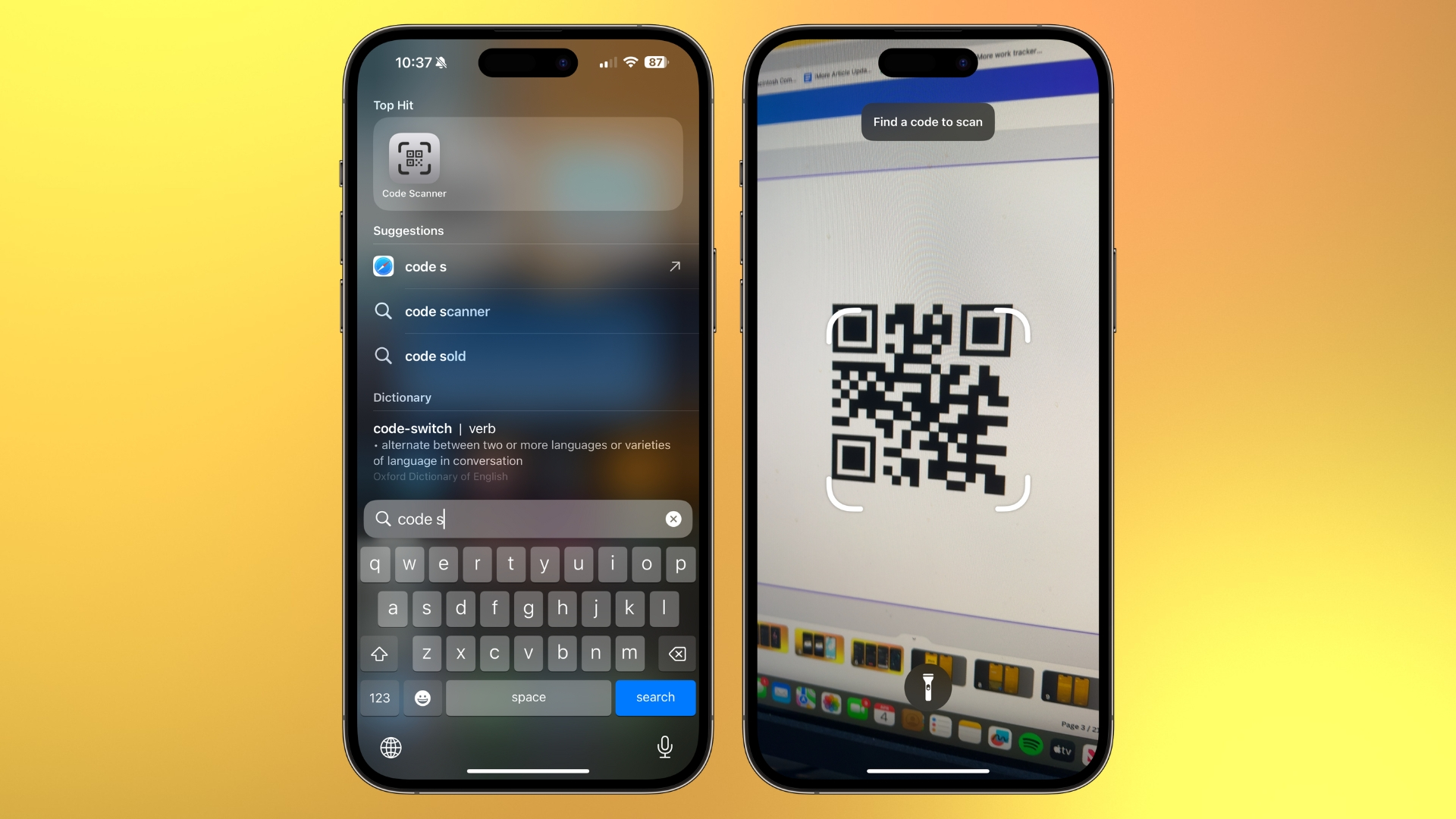 iPhone Code Scanner