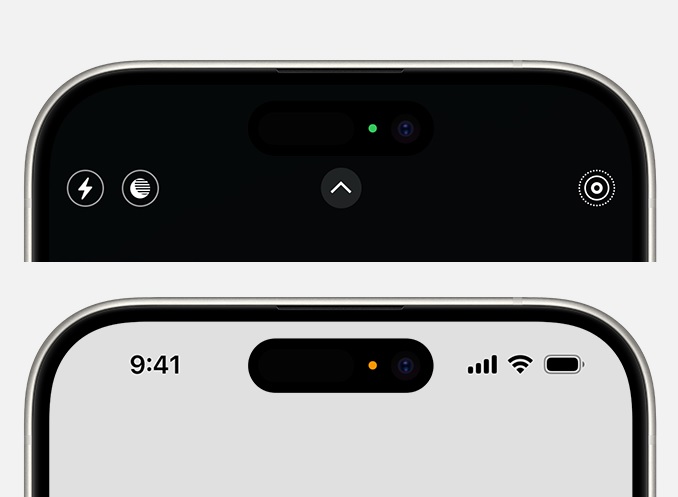 iPhone πράσινη πορτοκαλί κουκίδα
