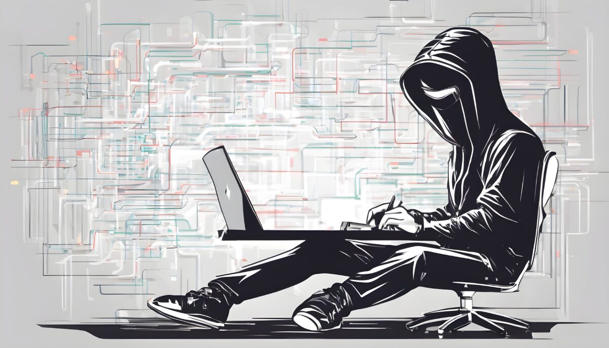 drawing of a hacker