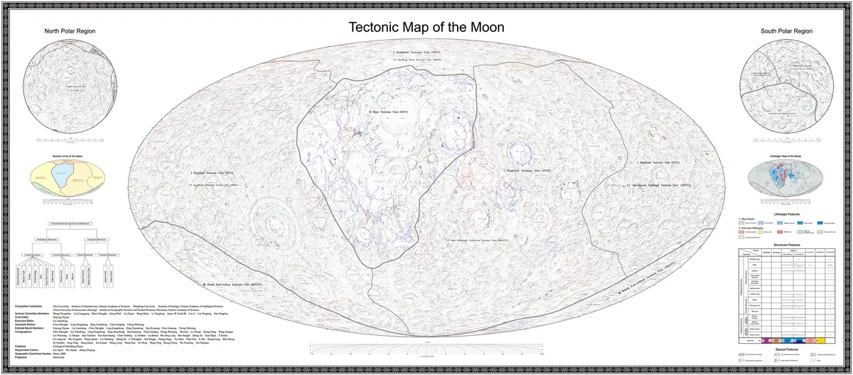 It may look less interesting than the others, but the fact the Moon still has tectonic units is significant even without seeing their boundaries.