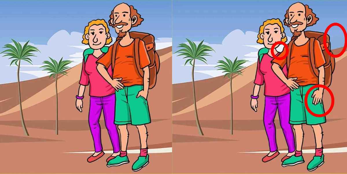 Τεστ παρατηρητικότητας, διαφορές, ζευγάρι, έρημος λύση