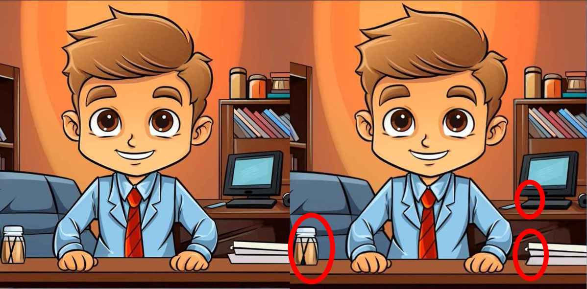 Τεστ παρατηρητικότητας, διαφορές άνδρας γραφείο λύση