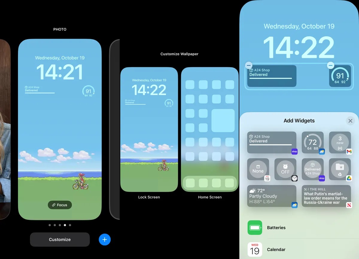 iPhone μπαταρία widgets