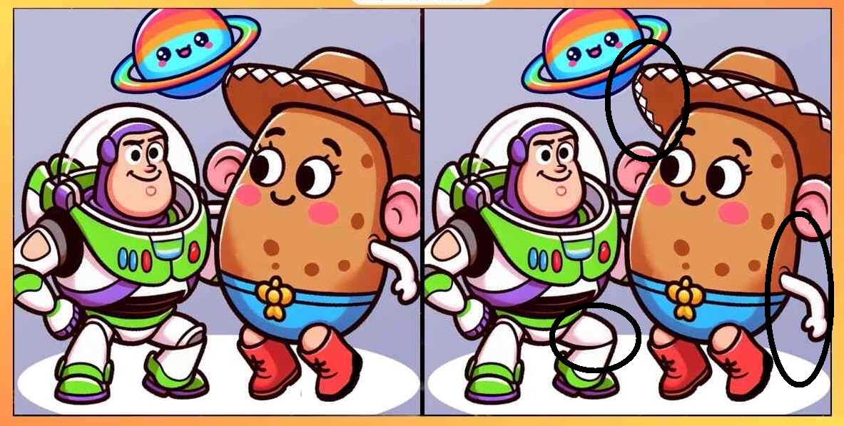 Τεστ παρατηρητικότητας, διαφορές, Buzz Lightyear λύση