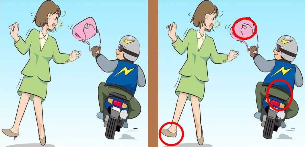 Τεστ παρατηρητικότητας, διαφορές, κλέφτη