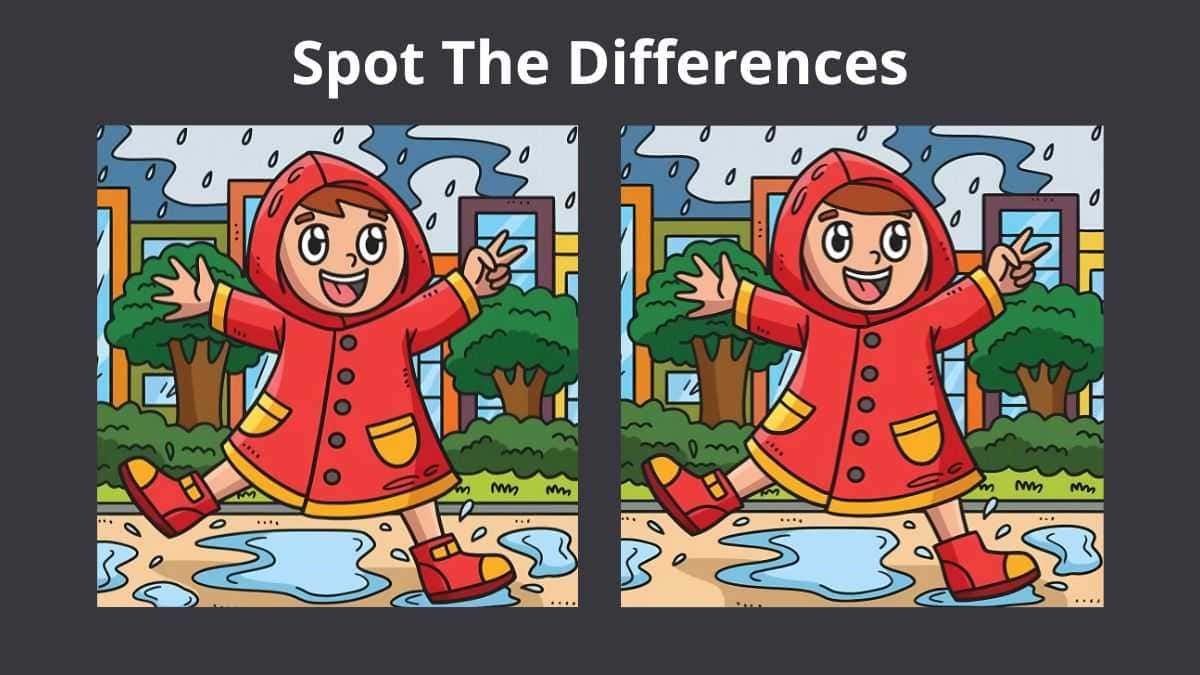 Τεστ παρατηρητικότητας, διαφορές, κορίτσι, βροχή