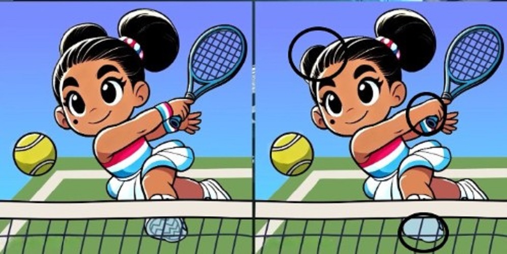 Τεστ παρατηρητικότητας, διαφορές, κοπέλα, τένις λύση