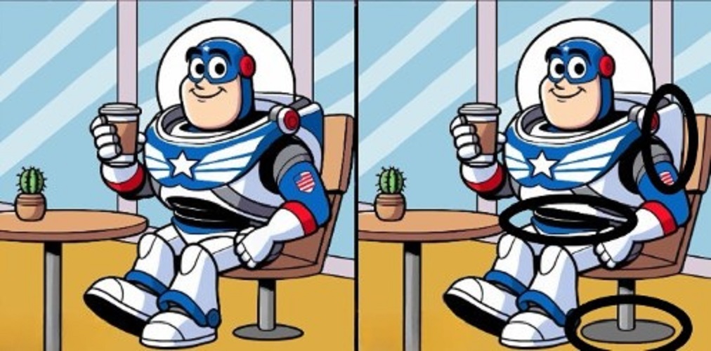 Τεστ παρατηρητικότητας, διαφορές, αστροναύτης, καφές, λύση