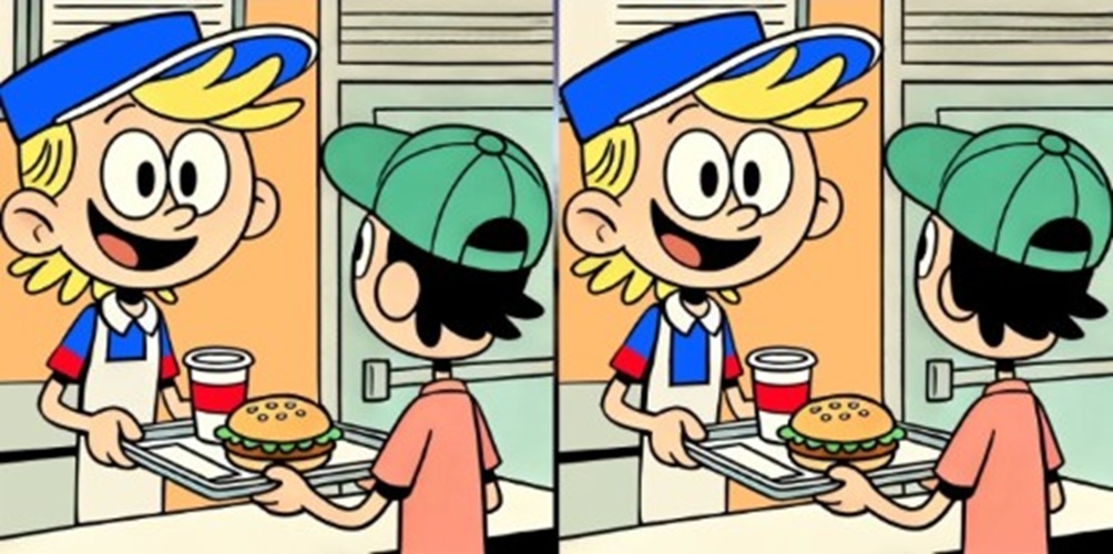 Τεστ παρατηρητικότητας, διαφορές, φαστφουντάδικο