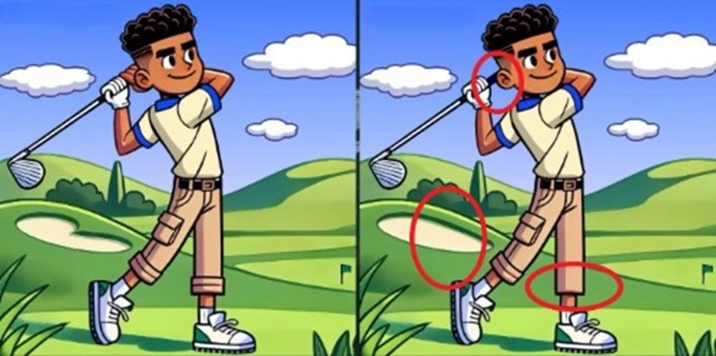 Τεστ παρατηρητικότητας, διαφορές, γκολφ