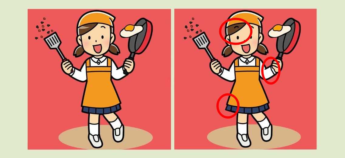 Τεστ παρατηρητικότητας, διαφορές, κορίτσι