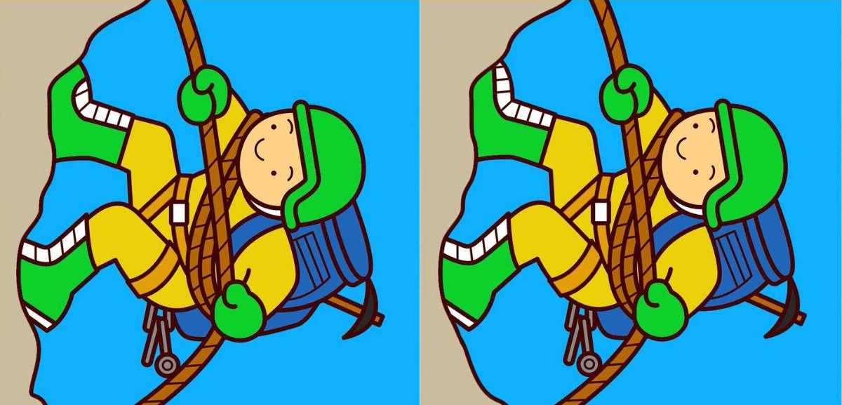 Τεστ παρατηρητικότητας, διαφορές, ορειβάτης