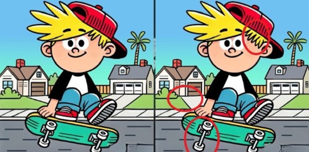 Τεστ παρατηρητικότητας, διαφορές, skateboard