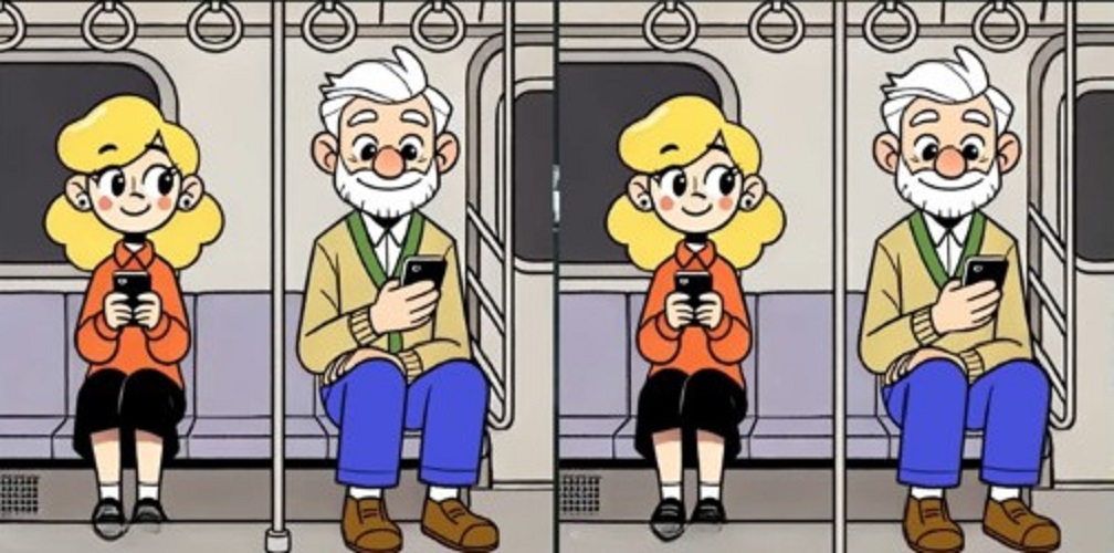 Τεστ παρατηρητικότητας, διαφορές, μετρό