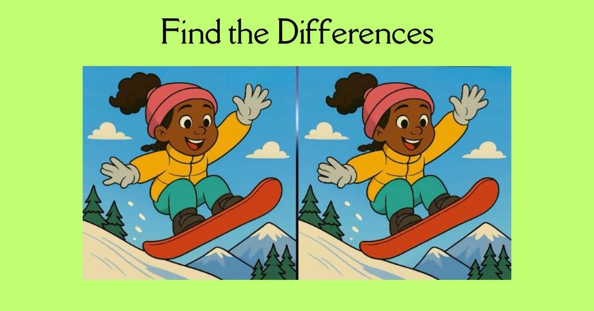 Τεστ παρατηρητικότητας, διαφορές, κορίτσι snowboard