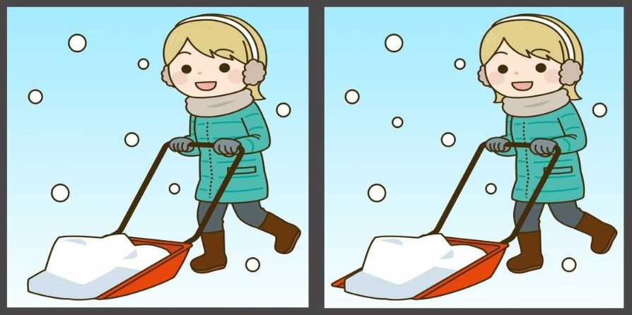 Τεστ παρατηρητικότητας, διαφορές, κορίτσι, χιόνι