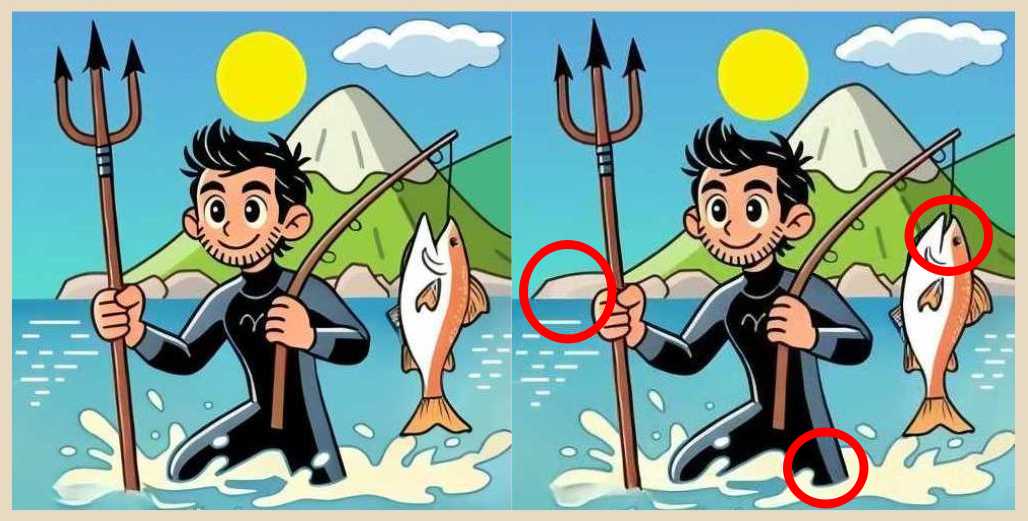 Τεστ παρατηρητικότητας, διαφορές, ψαράς