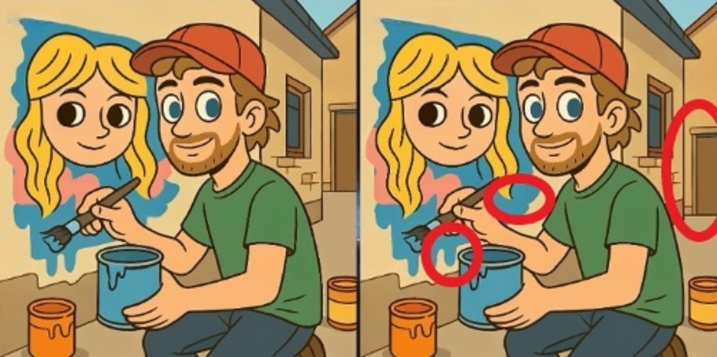Τεστ παρατηρητικότητας, διαφορές, άνδρας, mural