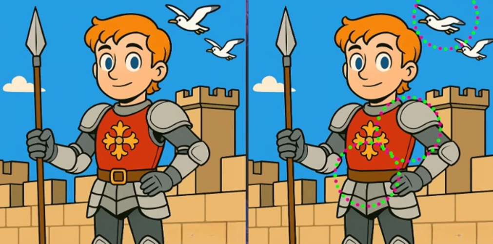 Τεστ παρατηρητικότητας, διαφορές, ιππότης