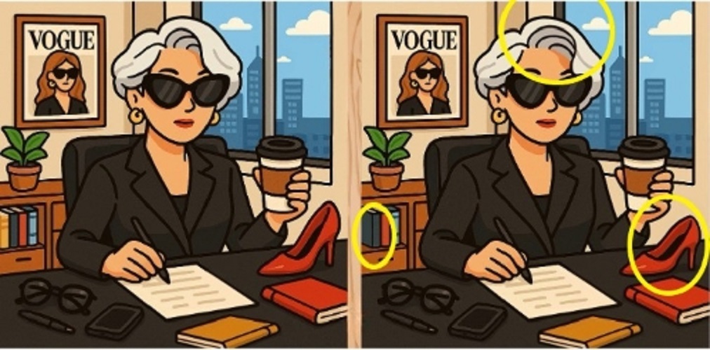 Τεστ παρατηρητικότητας, διαφορές, Miranda Priestly