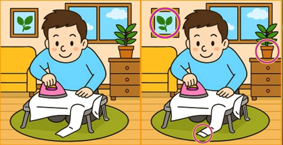 Τεστ παρατηρητικότητας, διαφορές, αγόρι, σίδερο