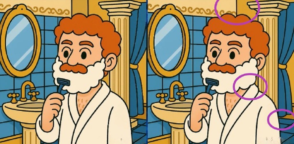 Τεστ παρατηρητικότητας, διαφορές, άνδρας, ξύρισμα