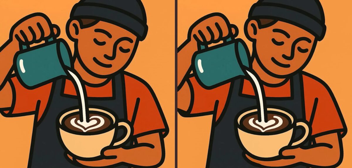 Τεστ παρατηρητικότητας, διαφορές, μπαρίστα