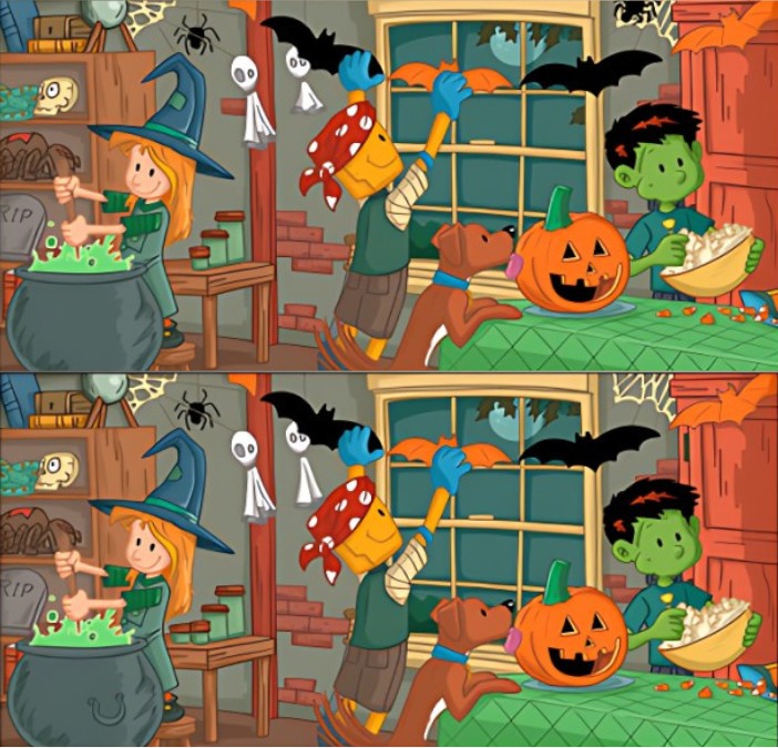 Τεστ παρατηρητικότητας, διαφορές, Halloween