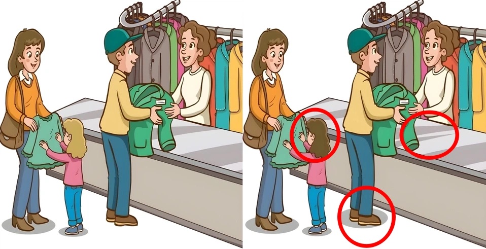 Τεστ παρατηρητικότητας, διαφορές, καθαριστήριο