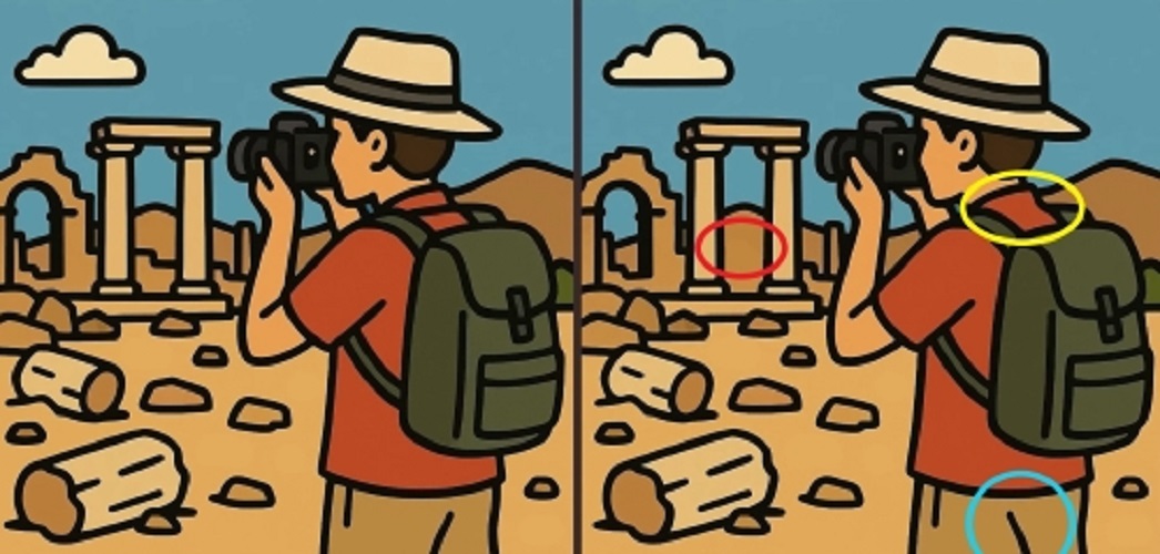 Τεστ παρατηρητικότητας, διαφορές, τουρίστας