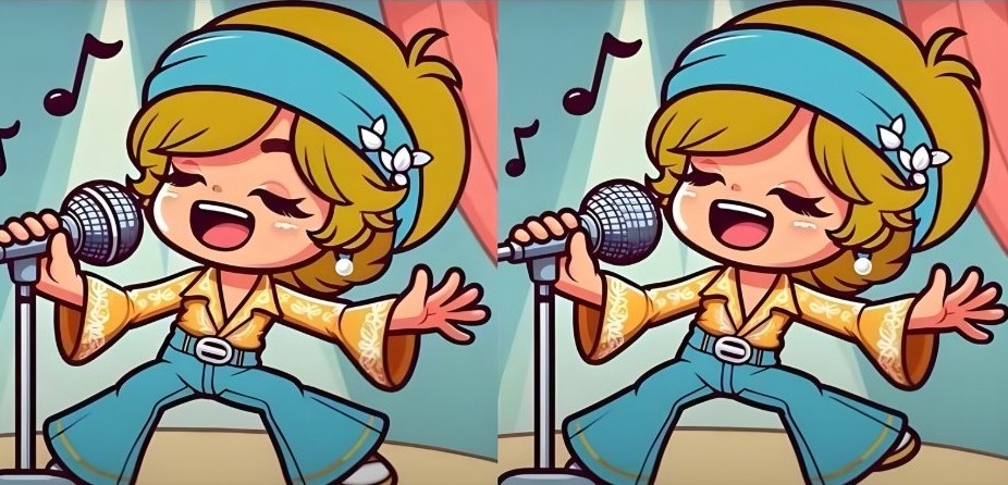 Τεστ παρατηρητικότητας, διαφορές, τραγουδίστρια