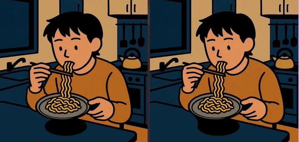 Τεστ παρατηρητικότητας, διαφορές, αγόρι, noodles
