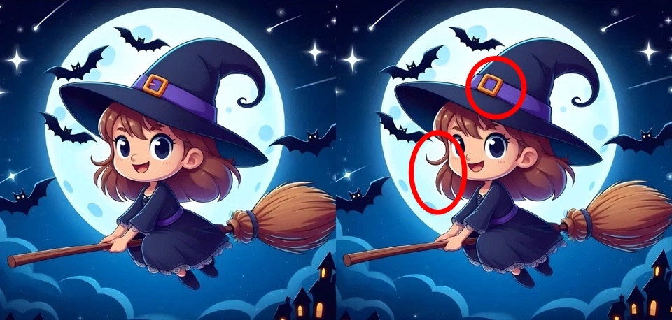 Τεστ παρατηρητικότητας, διαφορές, μάγισσα