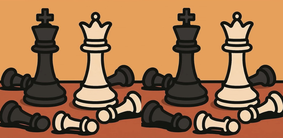 Τεστ παρατηρητικότητας, διαφορές, πιόνια, σκάκι