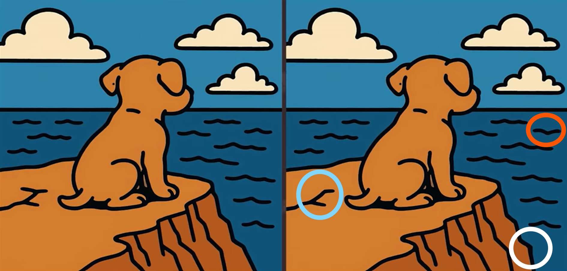 Τεστ παρατηρητικότητας, διαφορές, σκύλος