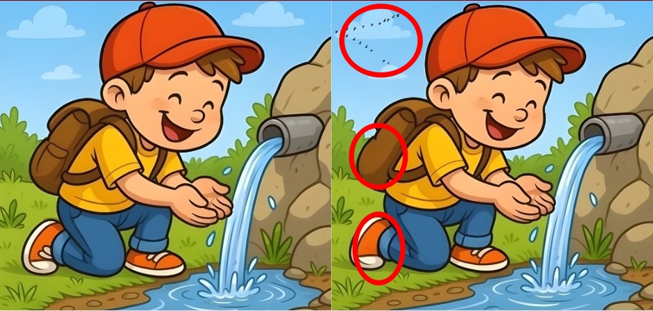 Τεστ παρατηρητικότητας, διαφορές, αγόρι