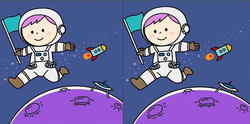 Τεστ παρατηρητικότητας, διαφορές, αστροναύτης