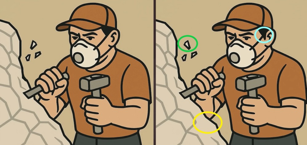 Τεστ παρατηρητικότητας, διαφορές, πετράς