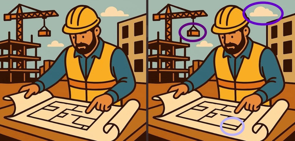 Τεστ παρατηρητικότητας, διαφορές, οικοδόμος