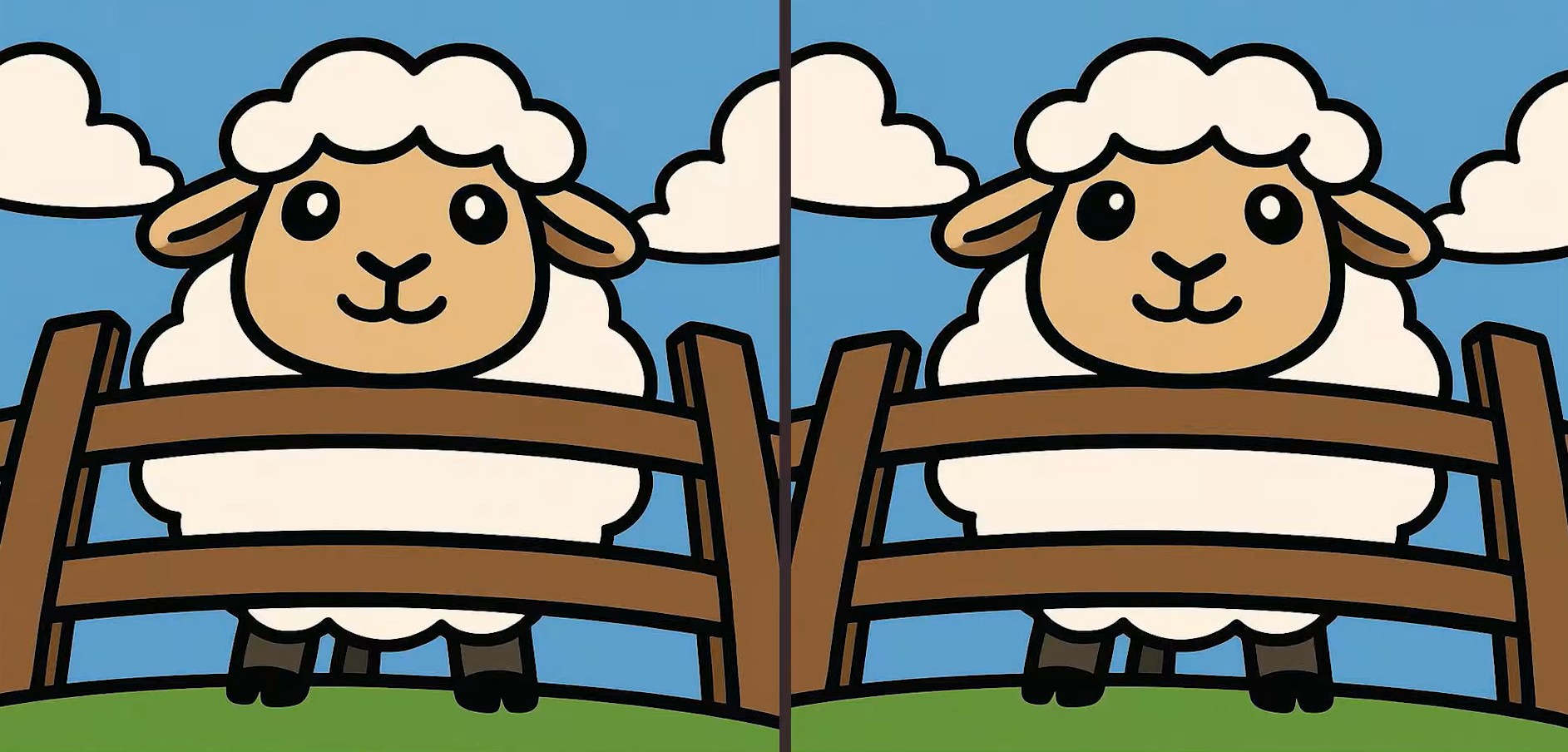 Τεστ παρατηρητικότητας, διαφορές, πρόβατο