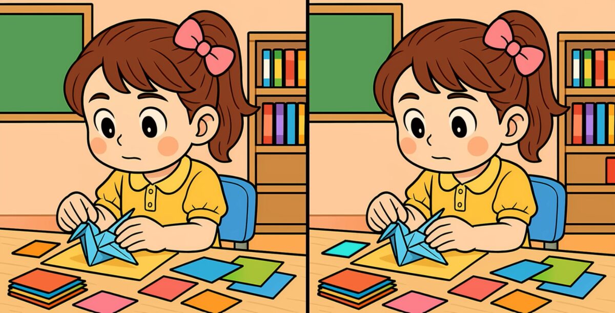 Τεστ παρατηρητικότητας: Μπορείτε να βρείτε τις 3 διαφορές στις εικόνες με ένα κορίτσι που φτιάχνει οριγκάμι σε 13 δευτερόλεπτα